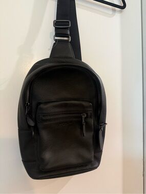 coach camden peddled leather slim sling backpack pack Charter in Pebble : Clothing, Shoes & Jewelry This refined pebble leather sling bag features an outside zip pocket for storing essentials Coach | Bags | Coach